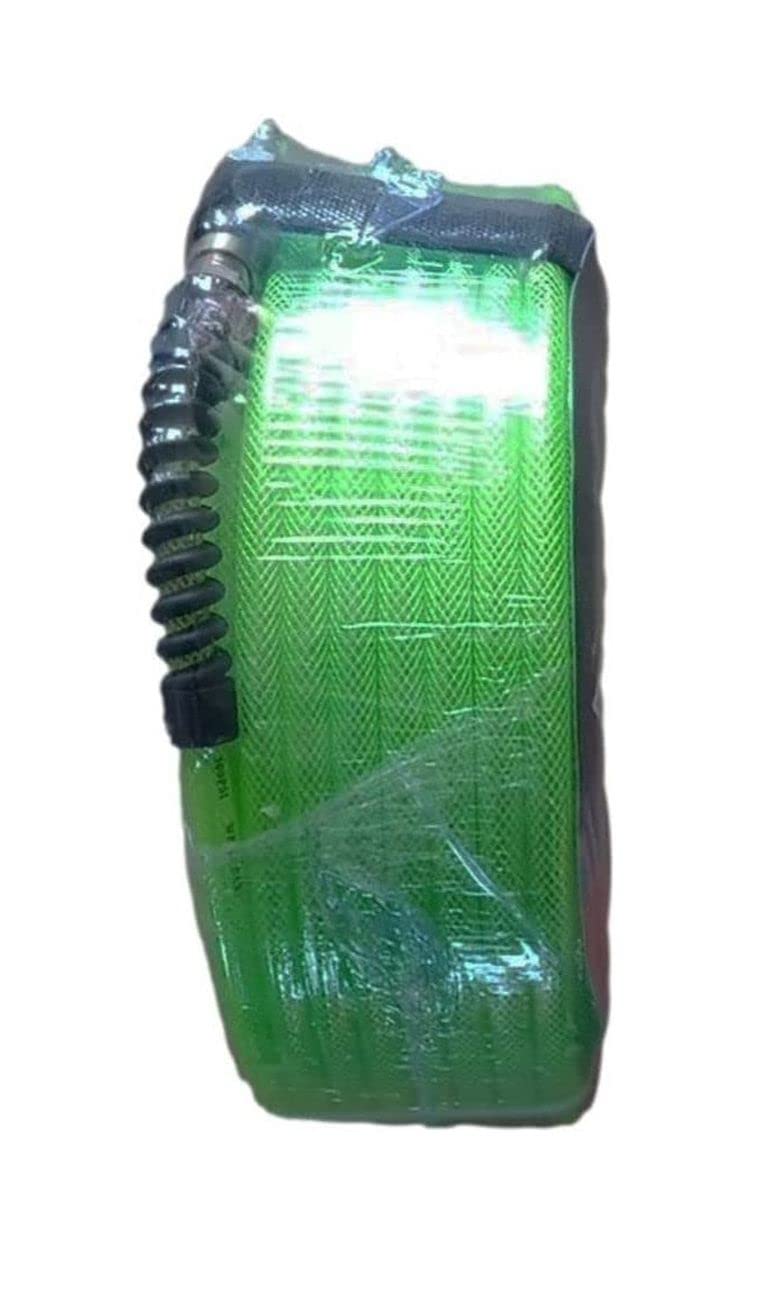 Zeluga Z-Flex Industrial Interchange with Ball Coupler and Air Safety Plug Reinforced Polyurethane Air Hose 300 PSI (Transparent Green, 1/4in. x 100ft.) - Image 5